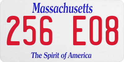 MA license plate 256EO8