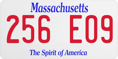MA license plate 256EO9