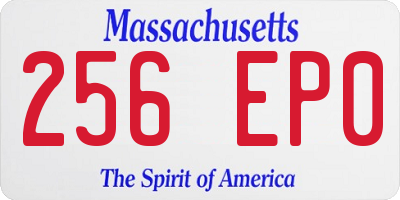 MA license plate 256EP0
