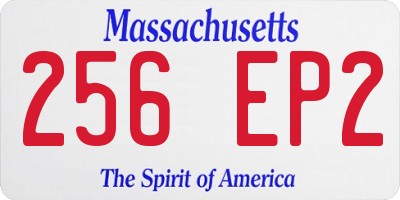 MA license plate 256EP2