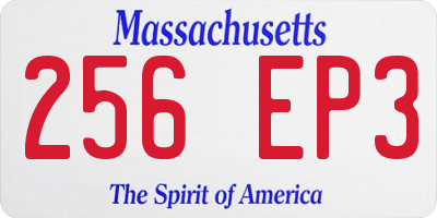 MA license plate 256EP3