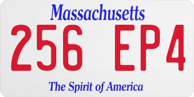 MA license plate 256EP4