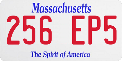 MA license plate 256EP5