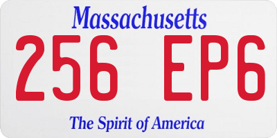 MA license plate 256EP6