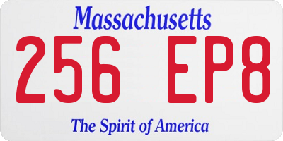 MA license plate 256EP8