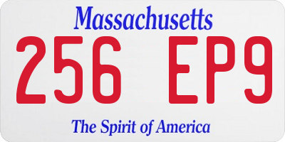 MA license plate 256EP9