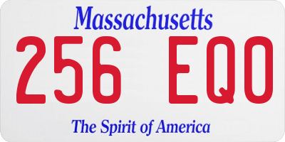 MA license plate 256EQ0