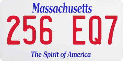 MA license plate 256EQ7