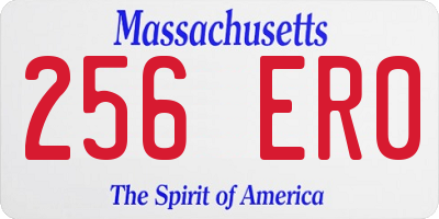 MA license plate 256ER0