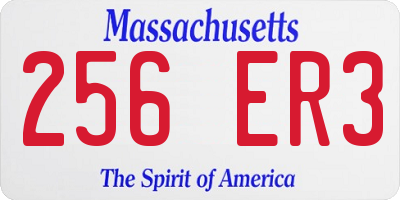 MA license plate 256ER3