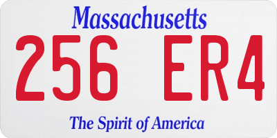 MA license plate 256ER4