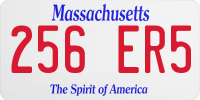 MA license plate 256ER5