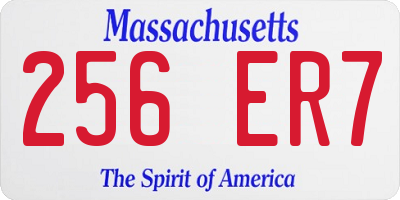 MA license plate 256ER7