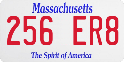MA license plate 256ER8