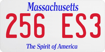 MA license plate 256ES3