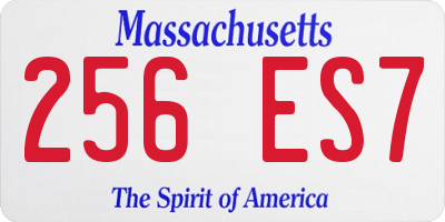 MA license plate 256ES7