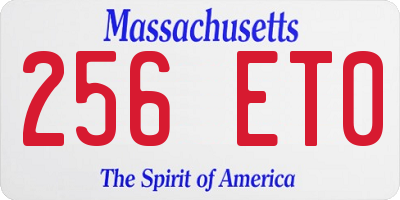 MA license plate 256ET0