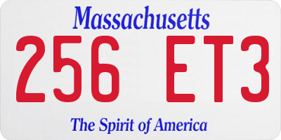 MA license plate 256ET3