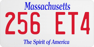 MA license plate 256ET4