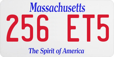 MA license plate 256ET5