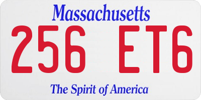 MA license plate 256ET6