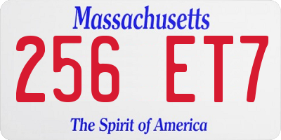 MA license plate 256ET7