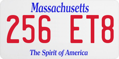 MA license plate 256ET8