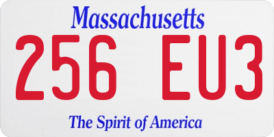 MA license plate 256EU3
