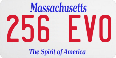 MA license plate 256EV0