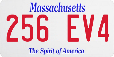 MA license plate 256EV4