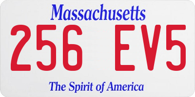 MA license plate 256EV5