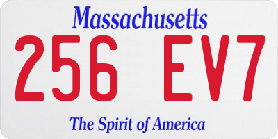 MA license plate 256EV7