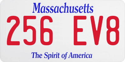 MA license plate 256EV8