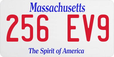 MA license plate 256EV9