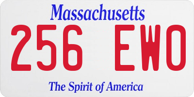 MA license plate 256EW0
