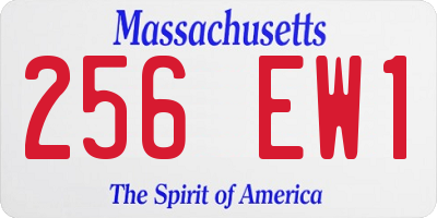 MA license plate 256EW1