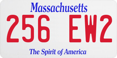 MA license plate 256EW2