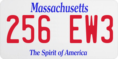 MA license plate 256EW3