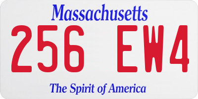 MA license plate 256EW4