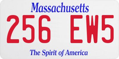 MA license plate 256EW5