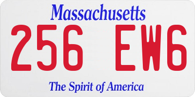 MA license plate 256EW6