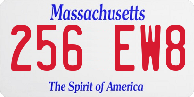 MA license plate 256EW8