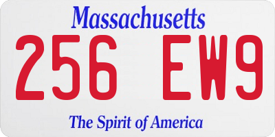 MA license plate 256EW9