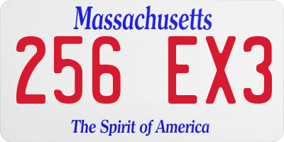MA license plate 256EX3