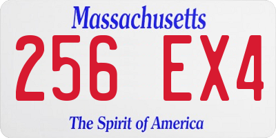 MA license plate 256EX4