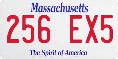 MA license plate 256EX5