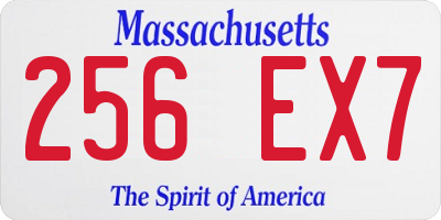 MA license plate 256EX7
