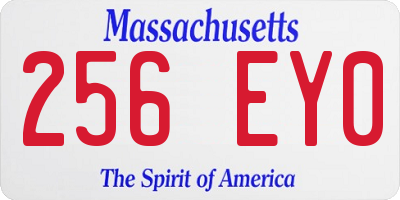 MA license plate 256EY0
