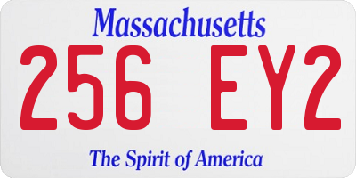 MA license plate 256EY2