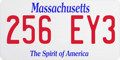 MA license plate 256EY3